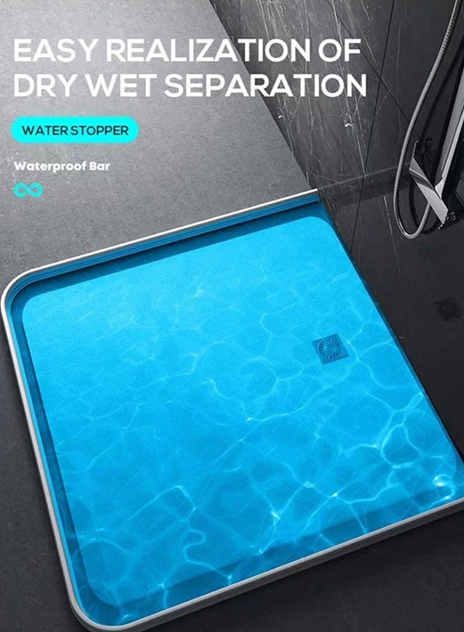 Bukela 80x38Cm Collapsible Threshold Water Dam for Shower, Shower Threshold Water Barrier, Shower Dam Water Stopper for Bottom of Frameless Shower Door, Silicone Sink Splash Guard for Kitchen Bathroom - Image 4