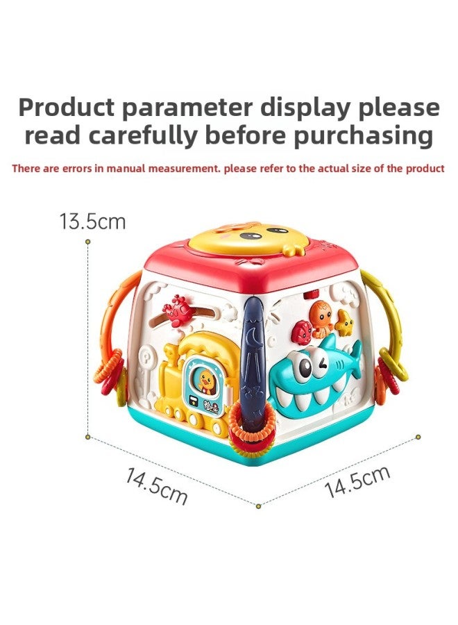Children's Hexahedron Hand Drum 0-3 Years Old Baby Multi-functional Educational Toys Story Children's Songs Wisdom Cube Wholesale-Color:3359 English Red - Image 5