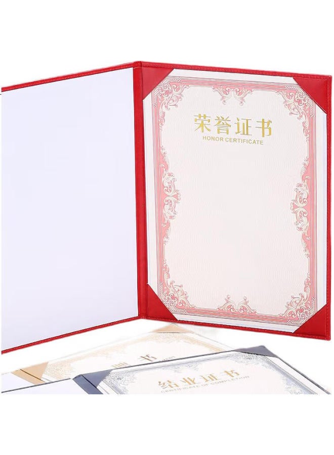 Shen Shi Shen A4 Leather High-End Appointment Letter Honor Certificate Graduation Certificate Training Award Shell Core Can Be Printed With Logo Vertical Blue (Honor Certificate) Inner Page 1 Sheet - Image 1