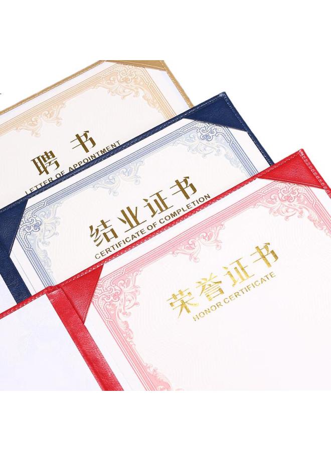 Shen Shi Shen A4 Leather High-End Appointment Letter Honor Certificate Graduation Certificate Training Award Shell Core Can Be Printed With Logo Vertical Blue (Honor Certificate) Inner Page 1 Sheet - Image 2
