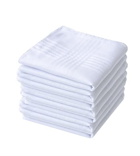 CoCoUSM Mens White Cotton 100% Cotton handkerchiefs Pack 12PCS - Image 1