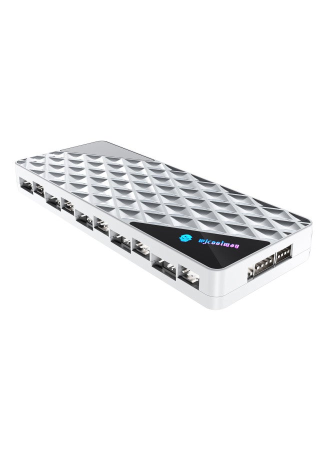 Play Jia Wanjia Multifunctional Asynchronous Controller White Fan Hub Hub/independent Addressing/asynchronous Control/screen Synchronization Effects/remote Control/argb Mystic Light Sync Pwm Temperature Contro - Image 1