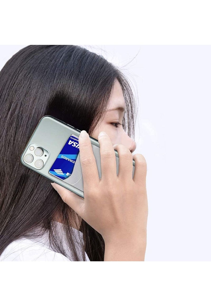 SYOSI Phone Card Holder Ultra Thin Stick-on Silicone Wallet Stick On Credit Pocket for Almost All Smartphones Adhesive Black White Grey 3pcs - Image 4