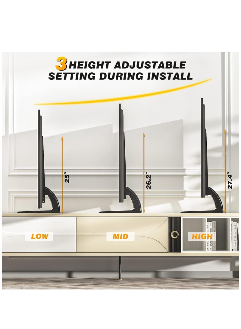 ELTRAZONE "Universal TV Stand Mount by 5Rcom: Versatile Tabletop Stand for 22-65 inch Flat Screen TVs - Adjustable Height, Holds up to 88lbs - Compatible with Plasma, LCD, LED TVs - Max VESA 800 x 500mm - Stabl  - Image 3
