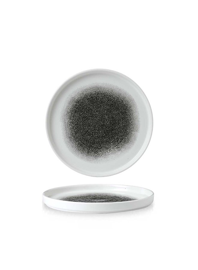 Raku Quartz Black  Walled Plate Box 6 Dim 21Cm H2C
