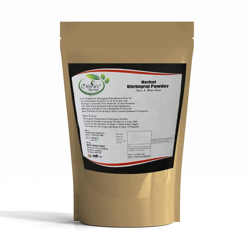 Chitra's Herbal Chitras Herbal 100 Pure Bhringraj Powder For Hair Growth Organic Powder for Healthy Hair for All Hair Types 200G  - Image 4