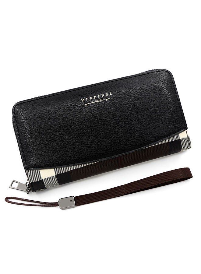 MenBense Fashion Trend Multi-functional Leather Long Paragraph Wallet  Black - Image 1