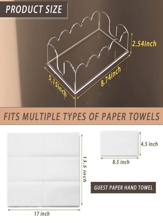 PITBVO Napkin Holder for Table, Scalloped Acrylic Guest Towel Holder for Bathroom, Clear Waterproof Disposable Paper Hand Towels Lucite Tray for Kitchen Buffet Napkin Caddy for Home Restaurant Party - Image 4
