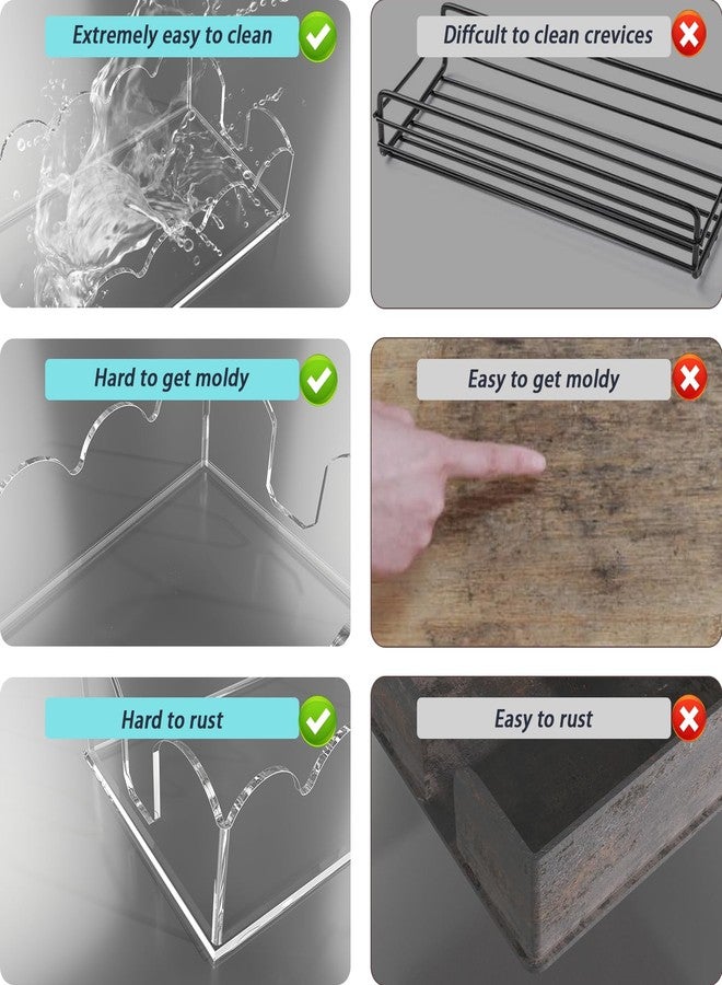 PITBVO Napkin Holder for Table, Scalloped Acrylic Guest Towel Holder for Bathroom, Clear Waterproof Disposable Paper Hand Towels Lucite Tray for Kitchen Buffet Napkin Caddy for Home Restaurant Party - Image 5