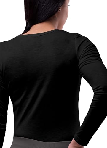 Sivvan Scrubs for Women - Long Sleeve Comfort Underscrub Tee 3-Pack - S85003 - Black - XL - Image 3