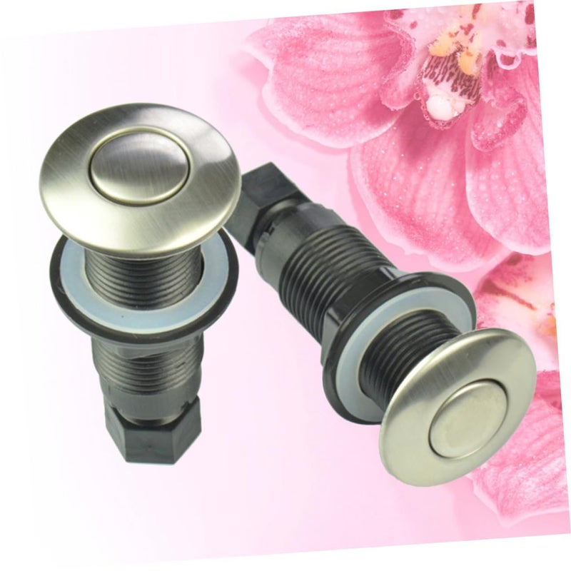 2pcs Stainless Steel Garbage Disposer Air Switch Button with Pipe - Image 3