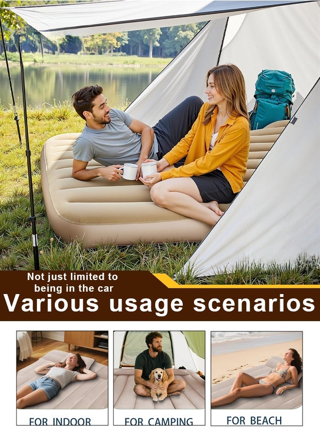 Car Air Mattress, Removable Black Backseat Air Bed with Air-Pump, Portable Car Travel Bed with Pillows Multifunctional Inflatable Car Air Bed - Image 4