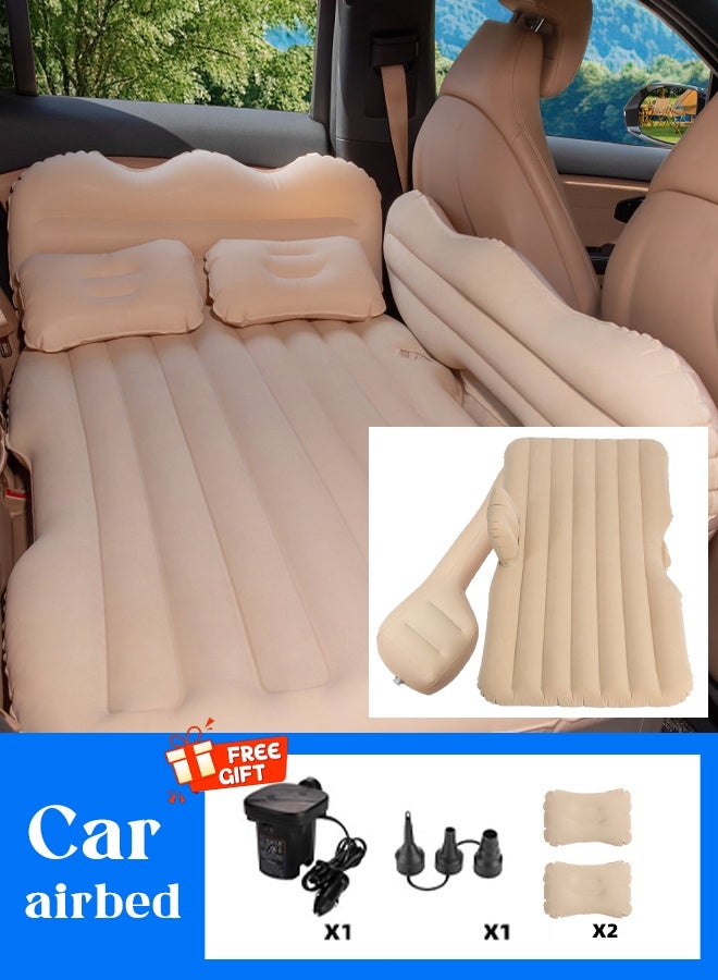 Car Air Mattress, Removable Black Backseat Air Bed with Air-Pump, Portable Car Travel Bed with Pillows Multifunctional Inflatable Car Air Bed - Image 1