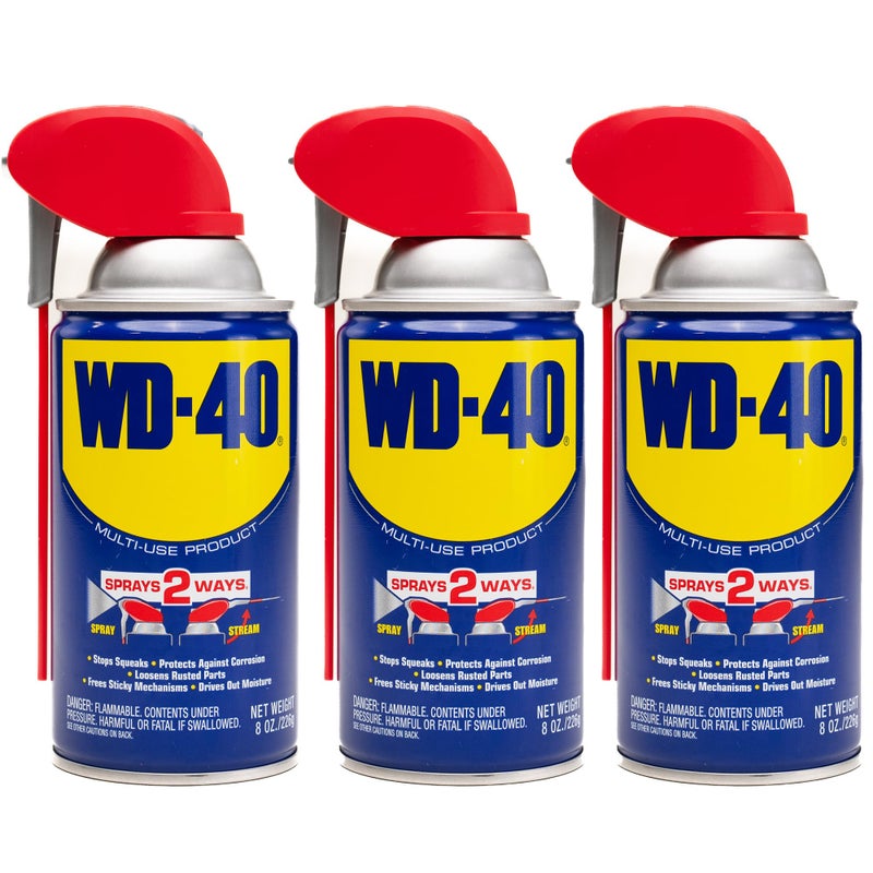 WD-40 Original Formula, Multi-Use Product with Smart Straw Sprays 2 Ways, 8 OZ [3-Pack] - Image 1