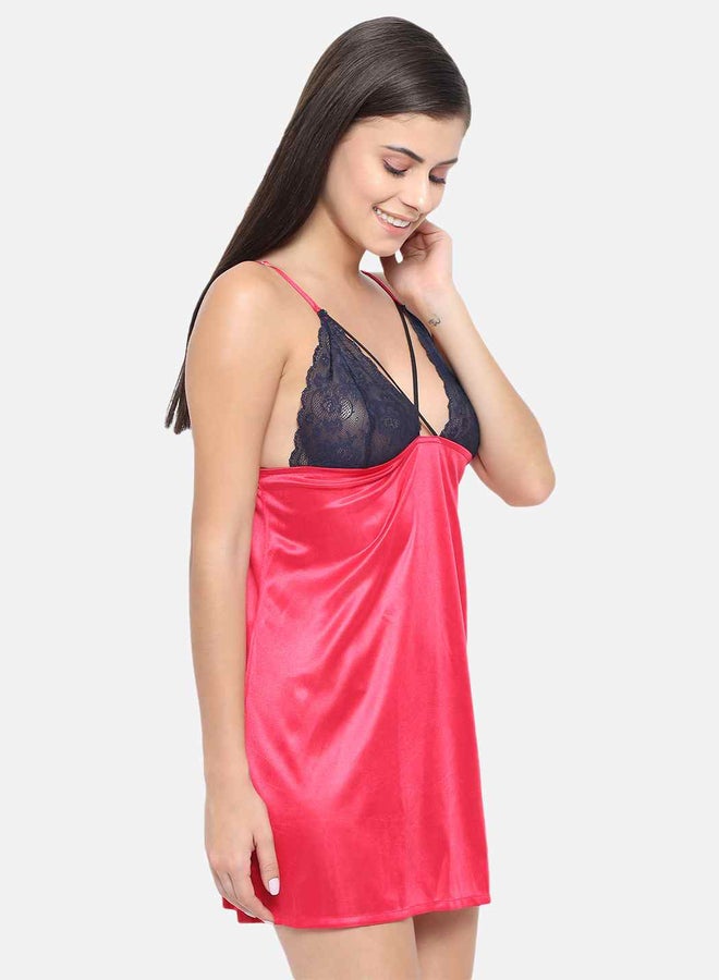 Take Two Lace Insert V Neck Strappy Babydoll By KLAMOTTEN - Image 3