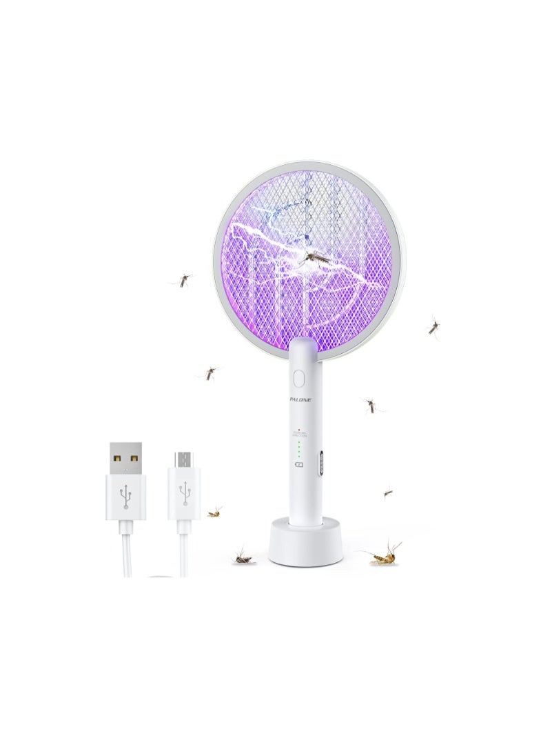 PALONE Electric Fly Swatter, Mosquito Swatter USB Bug Zapper Rechargeable Fly Zapper Racket, Handy Fly Killer Racket, Mosquito And Wasp Killer, Insect Killer for Indoor and Outdoor - Image 1