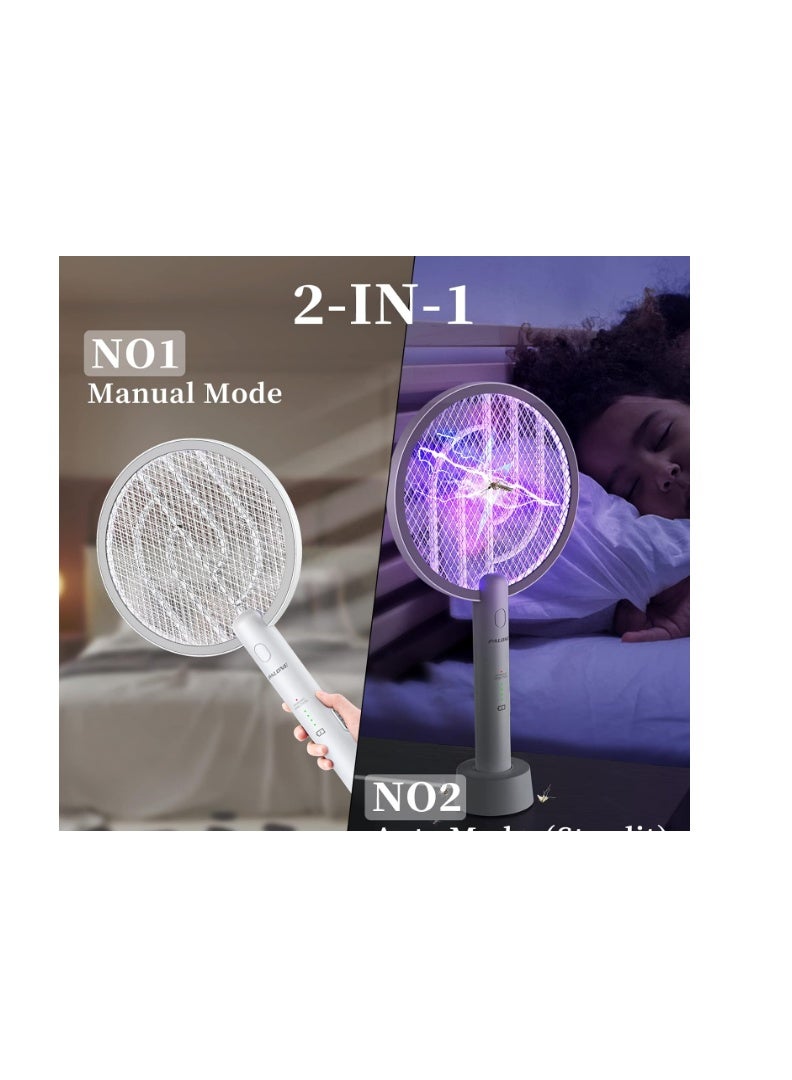 PALONE Electric Fly Swatter, Mosquito Swatter USB Bug Zapper Rechargeable Fly Zapper Racket, Handy Fly Killer Racket, Mosquito And Wasp Killer, Insect Killer for Indoor and Outdoor - Image 5