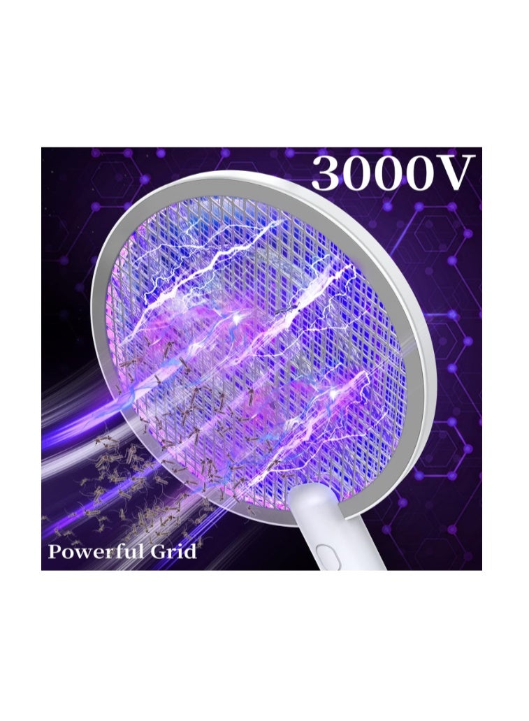 PALONE Electric Fly Swatter, Mosquito Swatter USB Bug Zapper Rechargeable Fly Zapper Racket, Handy Fly Killer Racket, Mosquito And Wasp Killer, Insect Killer for Indoor and Outdoor - Image 3