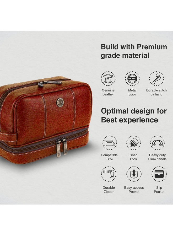  هاموندز فلاي كاتشر حقيبة أدوات الزينة من الجلد الطبيعي هاموندز فلاي كاتشر 11 سم للرجال، مجموعة أدوات الزينة باللون البني، ملحقات السفر - مجموعة أدوات الزينة، حقيبة أدوات الحلاقة الكبيرة، منظم أدوات العناية الشخصية، حقيبة أدوات الزينة مخيطة يدويًا - Image 3