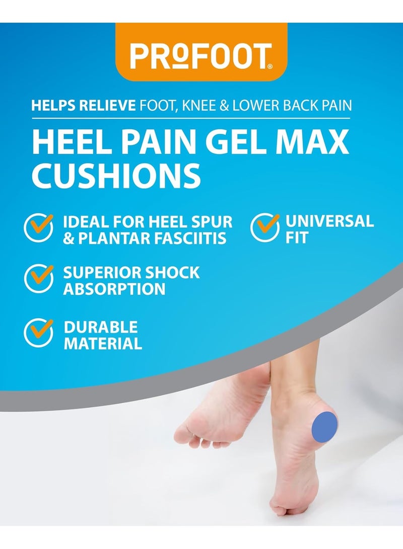ProFoot Gel Max Cushions For Heel Pain Women'S Heel Cushions Gel Pad Cushions Ideal For Heel Spur Plantar Fasciitis Knee & Back Pain Reduces Pressure And Absorbs Shock - Image 2