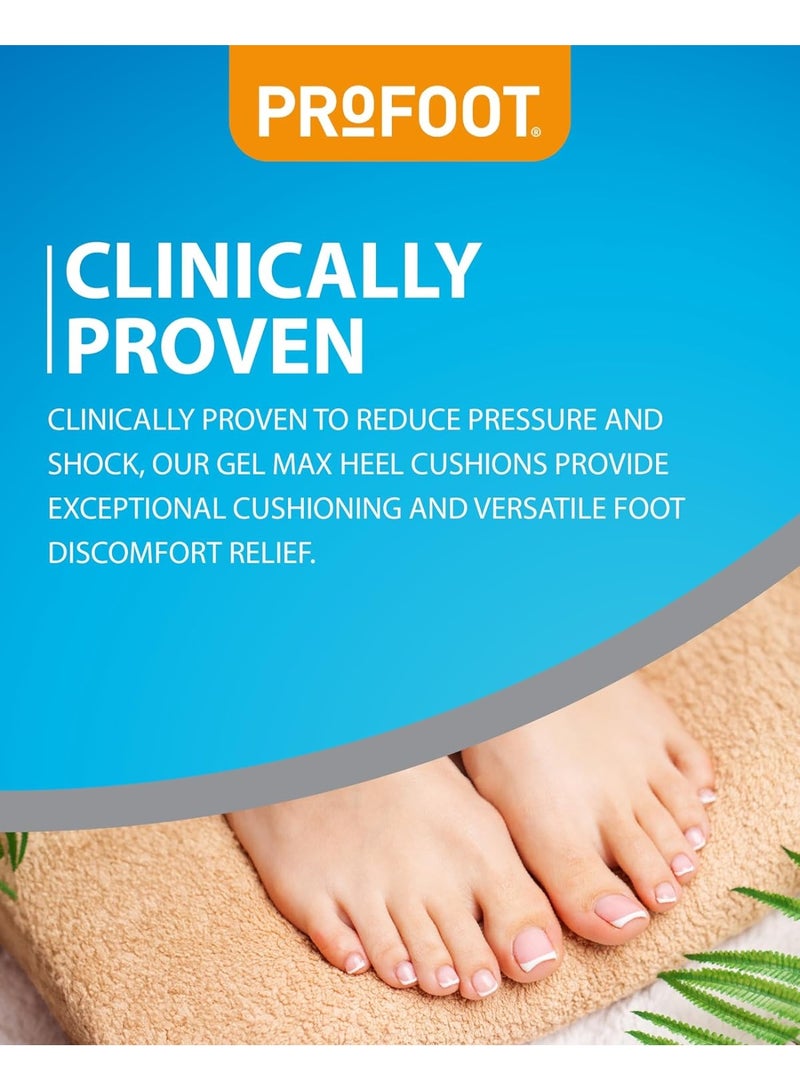 ProFoot Gel Max Cushions For Heel Pain Women'S Heel Cushions Gel Pad Cushions Ideal For Heel Spur Plantar Fasciitis Knee & Back Pain Reduces Pressure And Absorbs Shock - Image 4