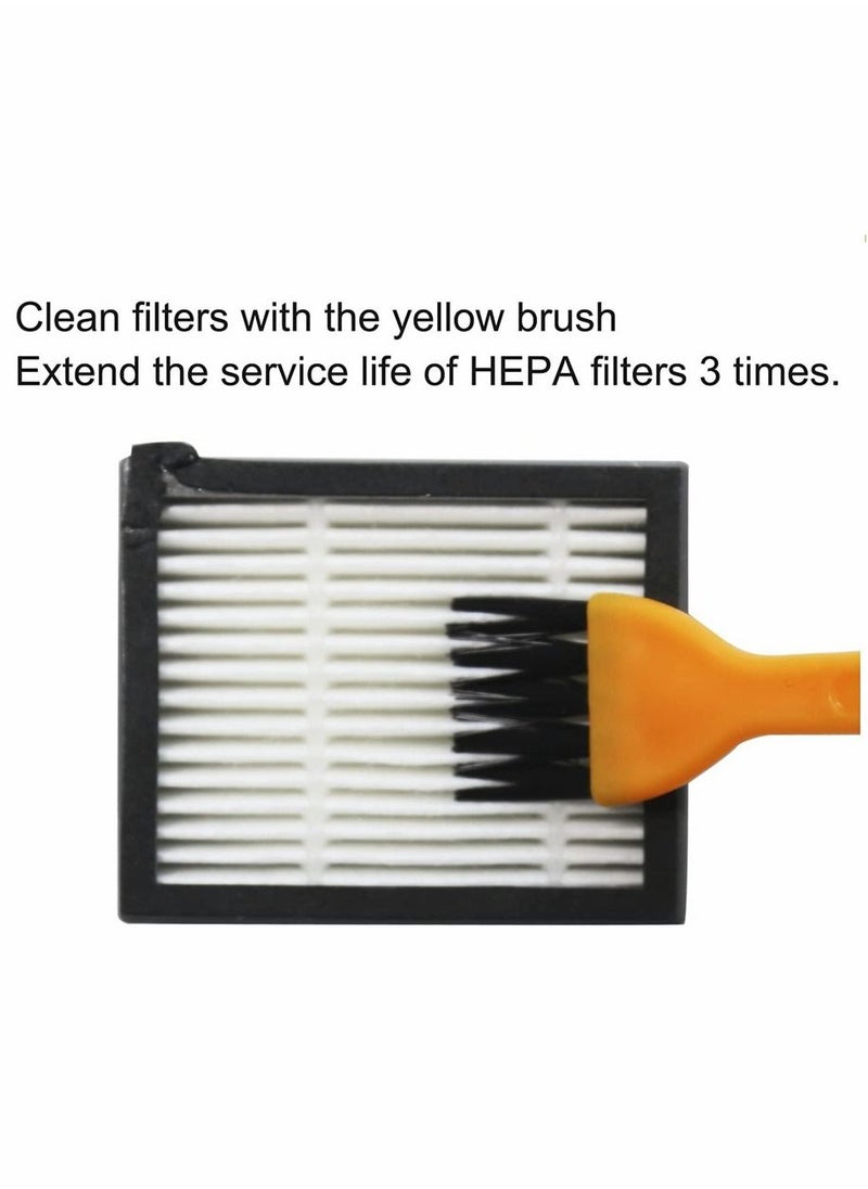 SYOSI - Replacement Parts Accessories, Compatible for iRobot Roomba, E &J Series Vacuum Cleaner,1 Set Multi-Surface Rubber Brushes 4 HEPA Filters & 4 Side Brushes - Image 1
