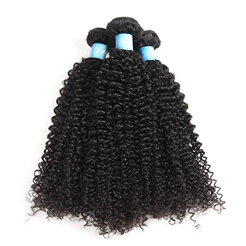 BLY 7A Mongolian Kinky Curly Human Hair Bundles 8/10/12 Inch Unprocessed Hair Weave Weft for Black Women Natural Color - Image 2