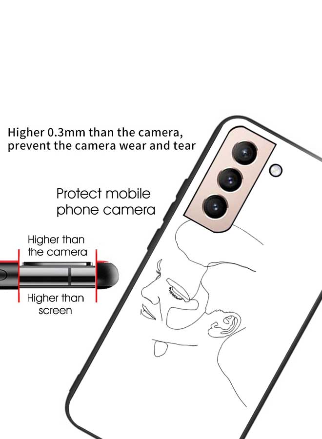 OKTEQ TPU Protection and Hybrid Rigid Clear Back Cover Case Male Face2 for Samsung Galaxy S22+ Plus 5G