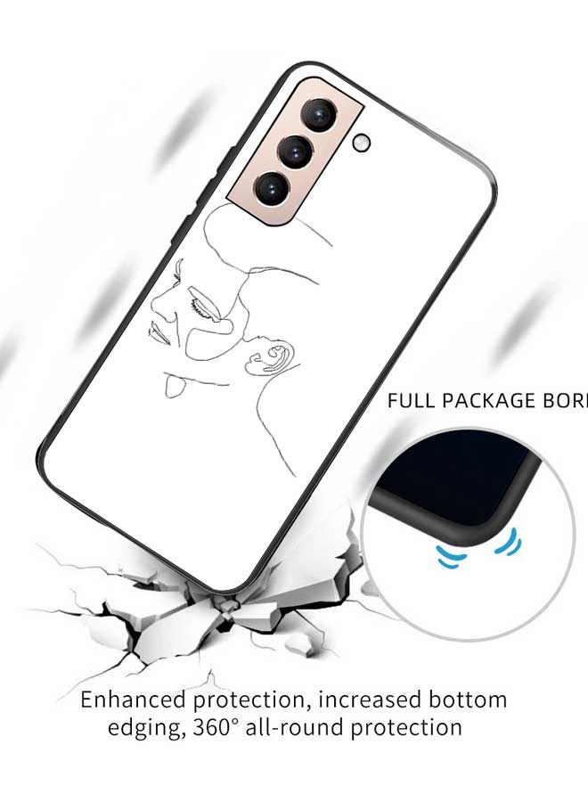 OKTEQ TPU Protection and Hybrid Rigid Clear Back Cover Case Male Face2 for Samsung Galaxy S22+ Plus 5G