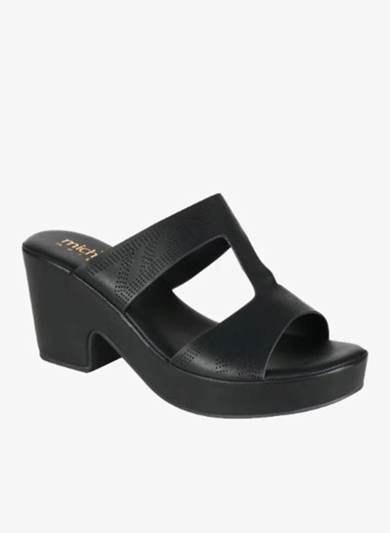 Michelle Morgan Black 092-2952 Michelle Morgan Ladies Block Heels Sandals4RJ859 Black for Women | Best Price UAE