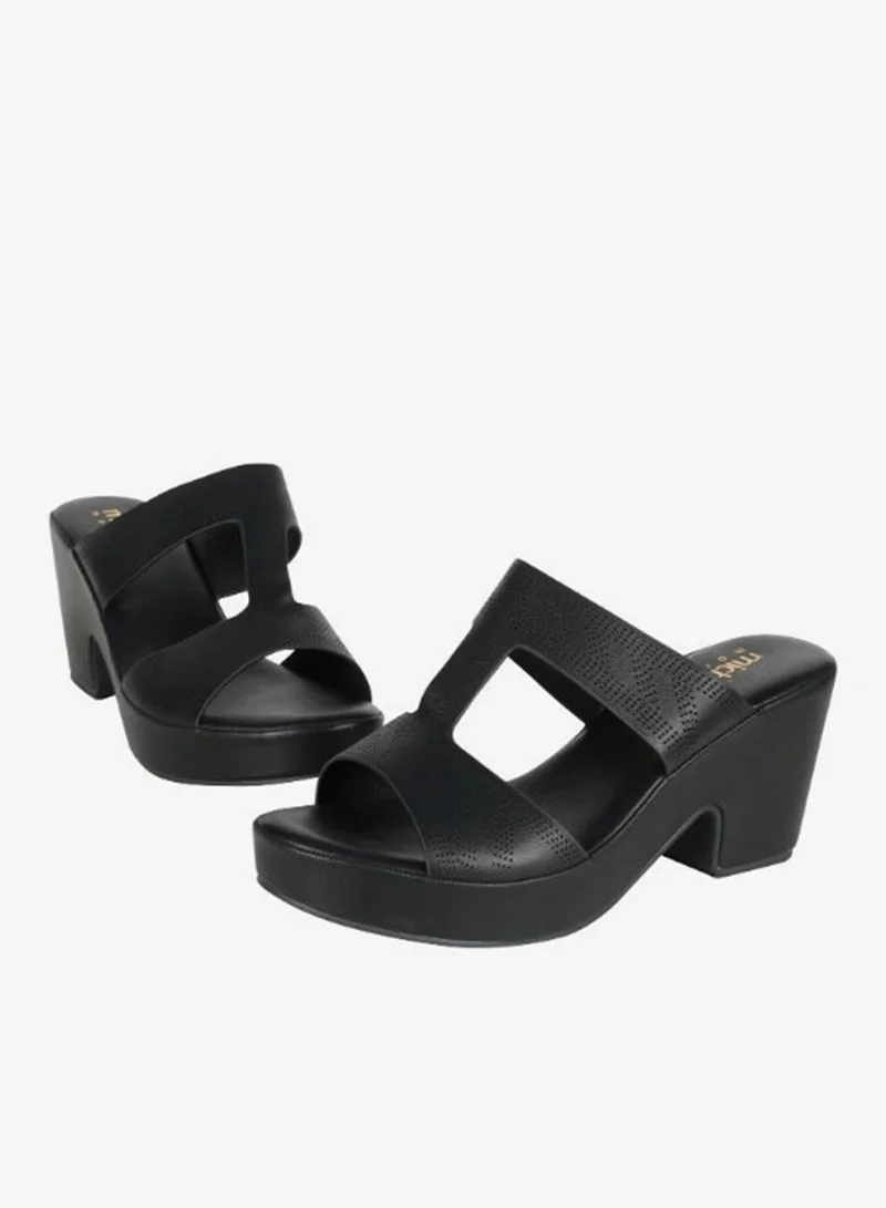 Michelle Morgan Black 092-2952 Michelle Morgan Ladies Block Heels Sandals4RJ859 Black for Women | Best Price UAE