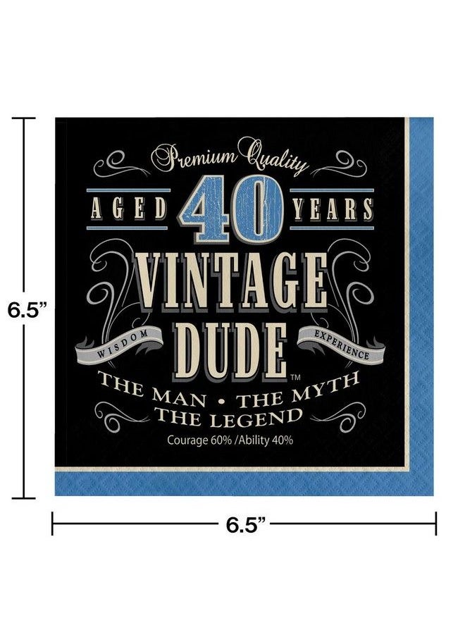 CREATIVE CONVERTING - Vintage Dude 40Th Birthday Napkins 48 Ct - Image 1