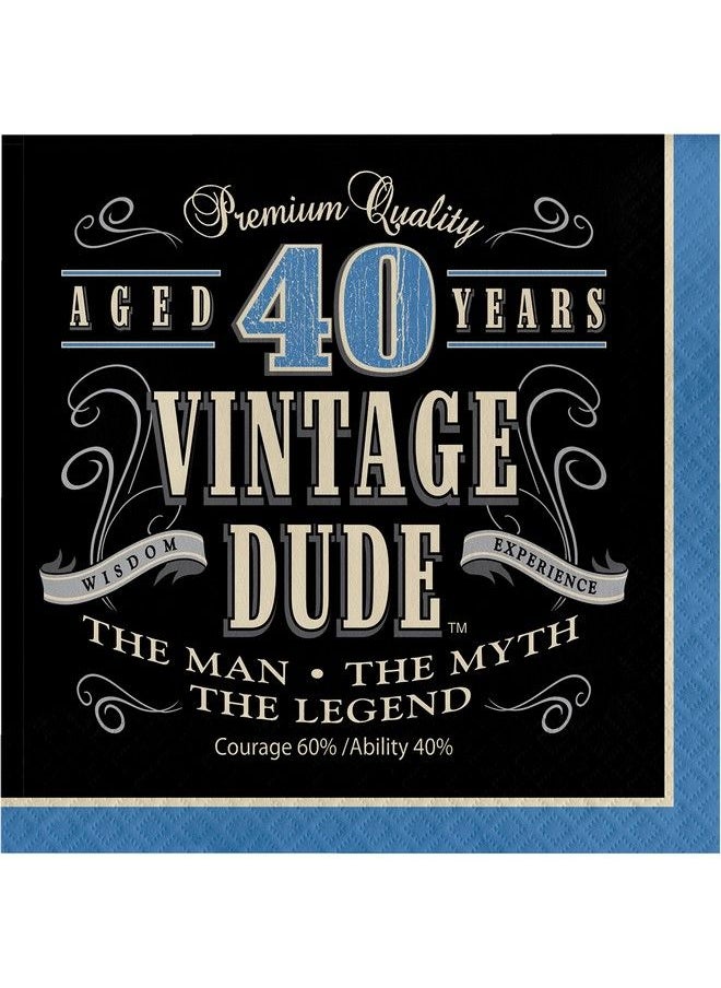 CREATIVE CONVERTING - Vintage Dude 40Th Birthday Napkins 48 Ct - Image 1