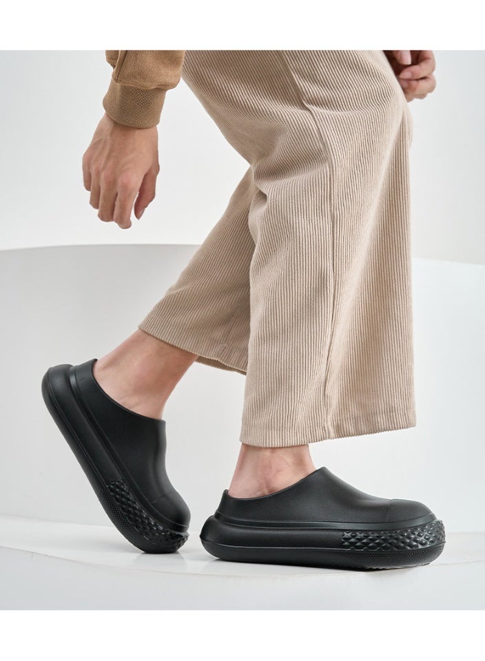 أحذية جراحية، أحذية طهاة، أحذية للجنسين، مغلقة بالكامل وجيدة التهوية، أحذية واقية، مناسبة للأطباء والممرضات والطهاة وموظفي المختبرات، صنادل مانعة للانزلاق (أسود). - Image 3