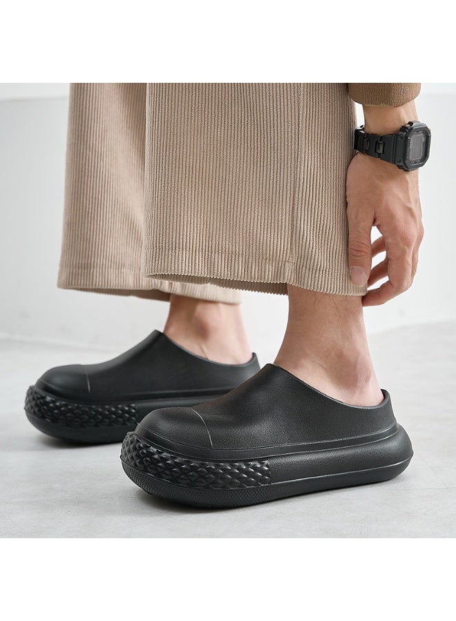 أحذية جراحية، أحذية طهاة، أحذية للجنسين، مغلقة بالكامل وجيدة التهوية، أحذية واقية، مناسبة للأطباء والممرضات والطهاة وموظفي المختبرات، صنادل مانعة للانزلاق (أسود). - Image 5