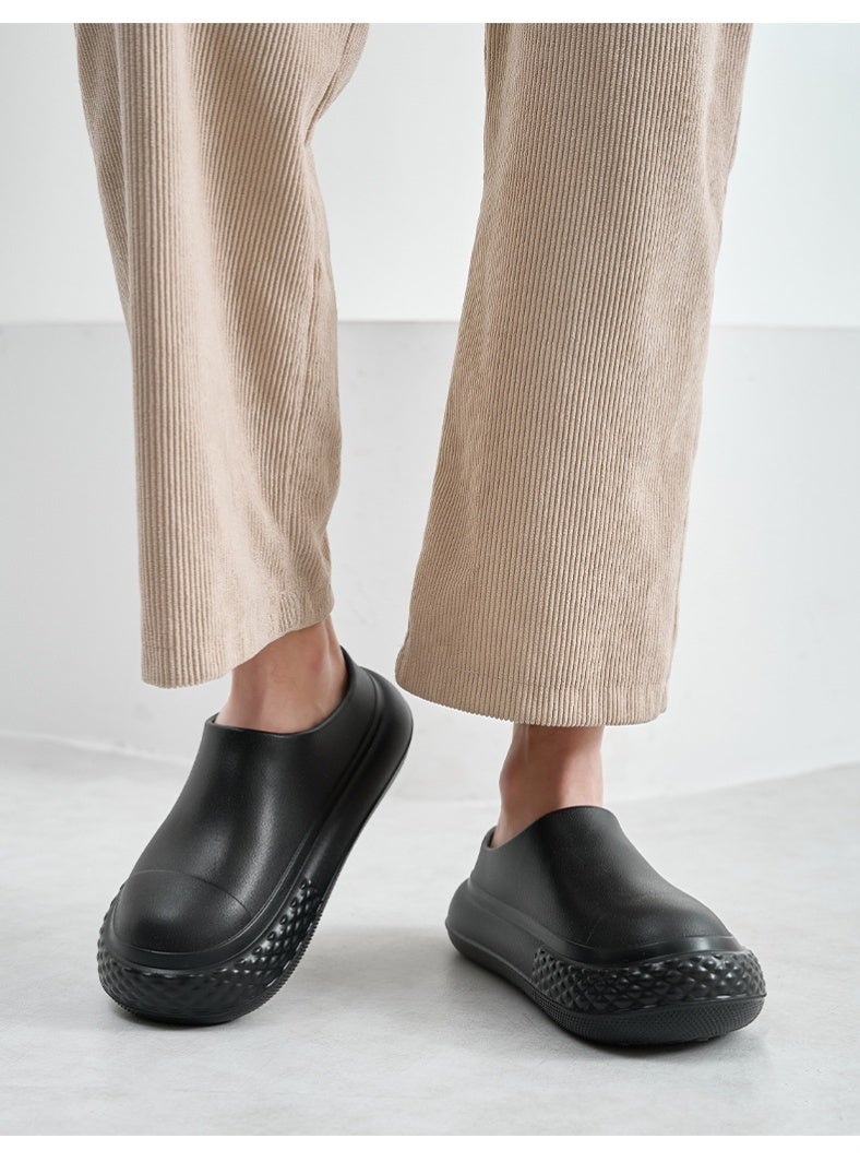 أحذية جراحية، أحذية طهاة، أحذية للجنسين، مغلقة بالكامل وجيدة التهوية، أحذية واقية، مناسبة للأطباء والممرضات والطهاة وموظفي المختبرات، صنادل مانعة للانزلاق (أسود). - Image 4