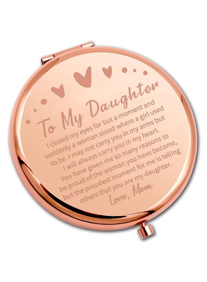 PLITI to My Daughter Compact Mirror from Mom Dad Daughter Graduation Gift Daughter Inspirational Pocket Mirror (Daughter Closed MMrg) - Image 1