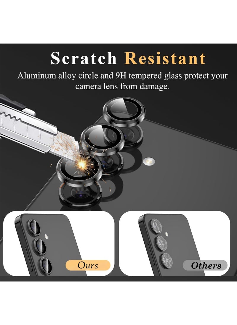 Waldic Camera Lens Glass Protector With Ring For Samsung Galaxy S24 Plus - Black  - Image 3