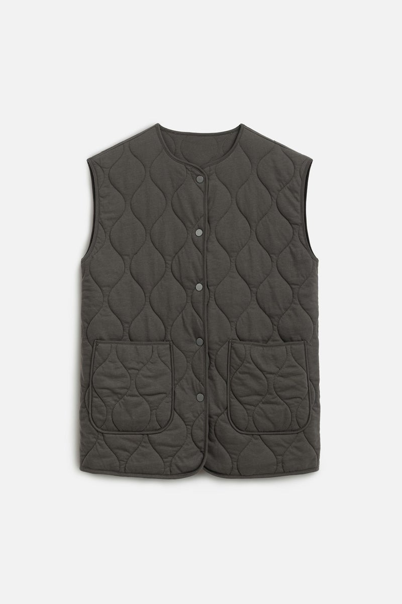 Manuka Quilted Pocket Vest Brown  - Image 2