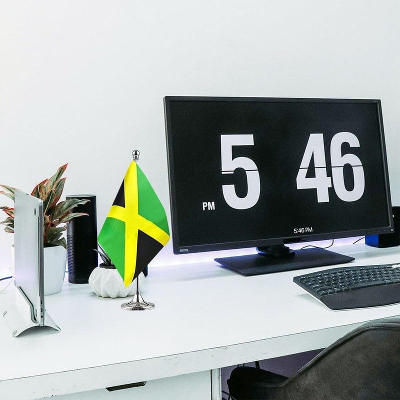mflagperft Jamaica Flag Jamaican Flags, Small Mini Jamaican Desk Flag, Used for Table Office Classroom Home Patriotic Events Decorations - Image 5