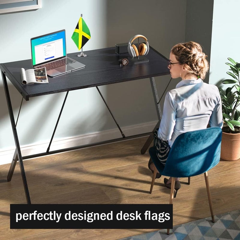 mflagperft Jamaica Flag Jamaican Flags, Small Mini Jamaican Desk Flag, Used for Table Office Classroom Home Patriotic Events Decorations - Image 3