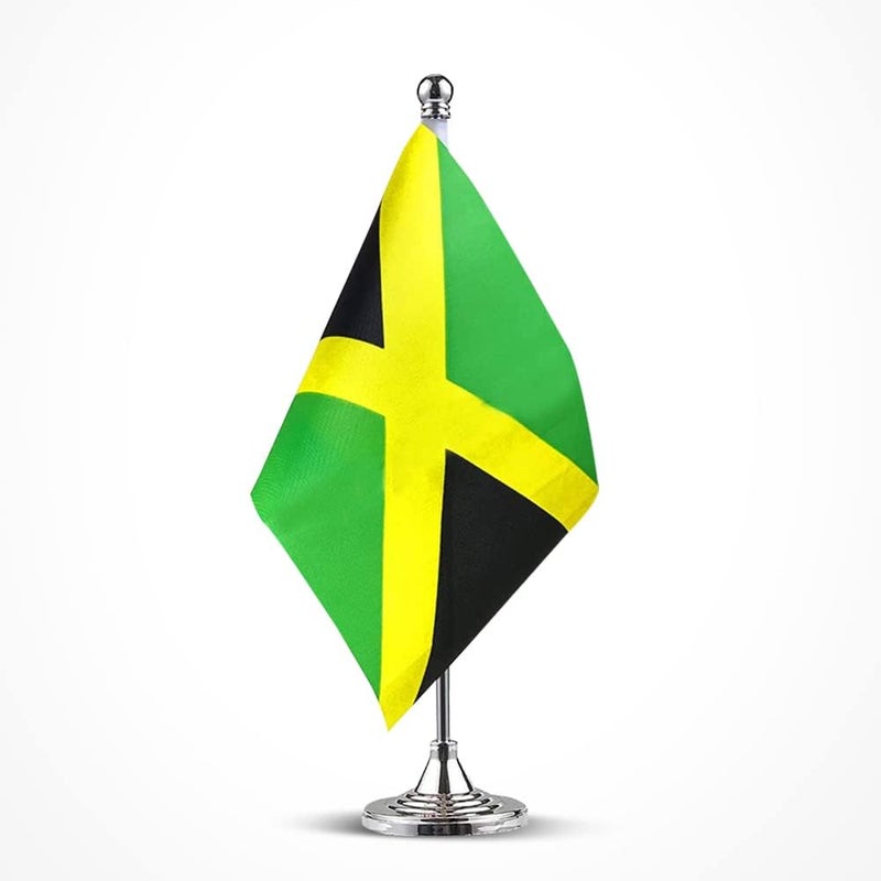 mflagperft Jamaica Flag Jamaican Flags, Small Mini Jamaican Desk Flag, Used for Table Office Classroom Home Patriotic Events Decorations - Image 1