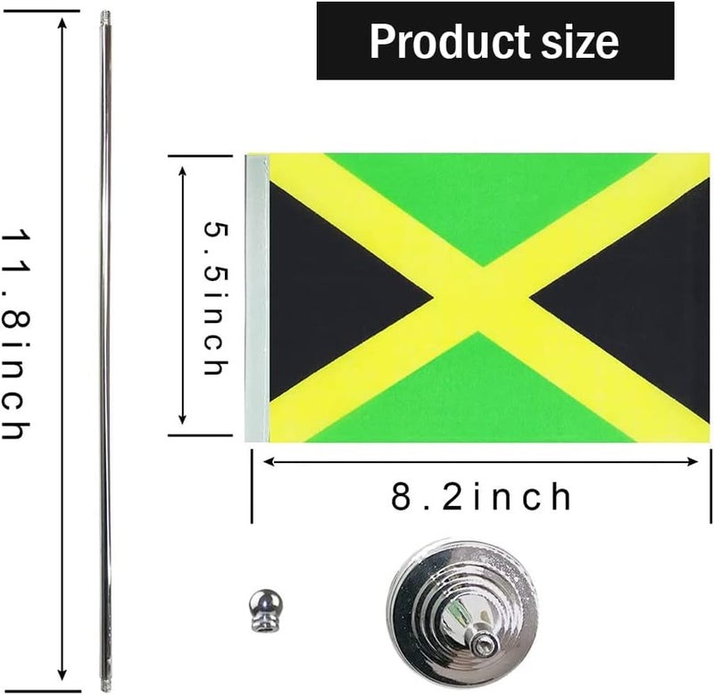 mflagperft Jamaica Flag Jamaican Flags, Small Mini Jamaican Desk Flag, Used for Table Office Classroom Home Patriotic Events Decorations - Image 2