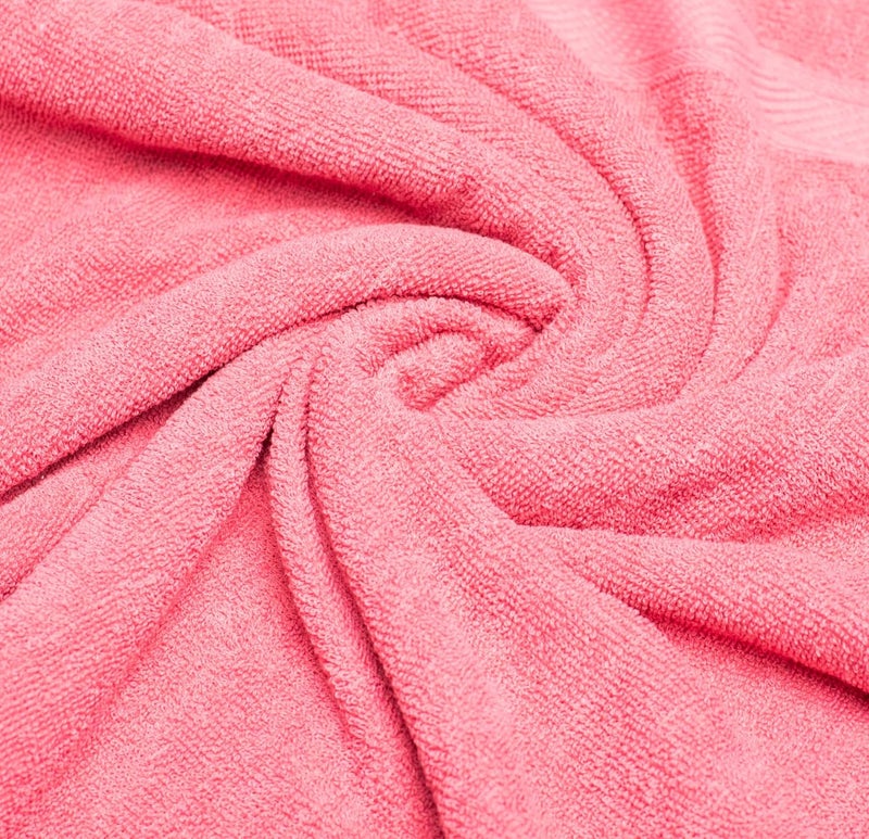 Furnofy 450 GSM Cotton Towel Set of 2 1 Bath 70x140 cm 1 Hand 40x60 cm Highly Absorbent and Soft Bathroom Towels Pack of 2 Pink - Image 3
