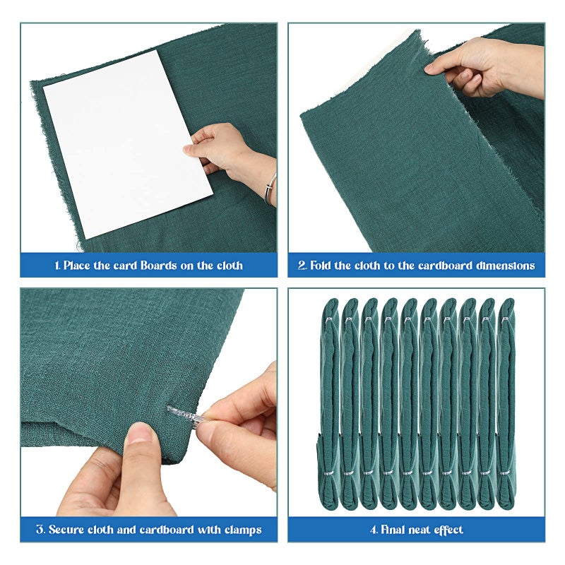 Teling 7.5 x 10.5 Inch Comic Book Boards Fabric Backing Board and U Shape Plastic Alligator Clips Poster Board for Folding Cloth and Storing Fabric Storage(50set) - Image 4