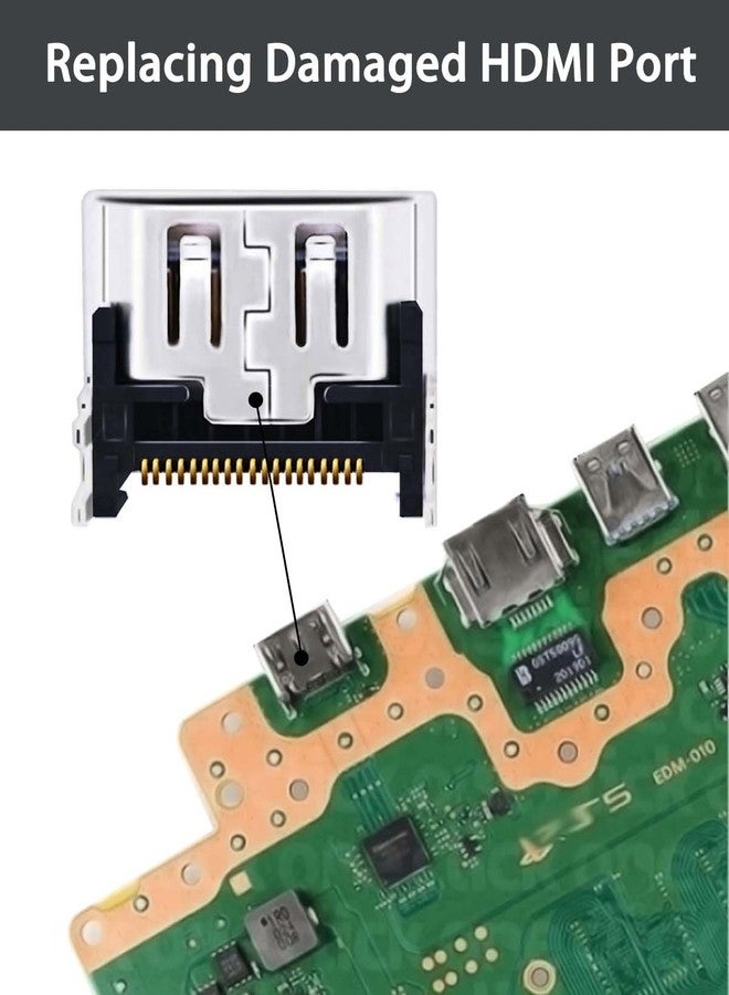 COMeap PS5 HDMI Port Replacement, HDMI Port Replacement for Sony Playstation 5 PS5 Socket Jack Interface Connector Repair Tool Kit for PS5 Console (2-Packs) - Image 3