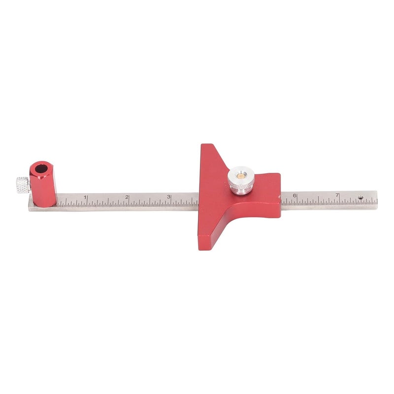 مسطرة النجارة من سبائك الألومنيوم، أداة دقيقة ذات مقياس مزدوج وعلامة زاوية وخط انزلاقي - Image 5