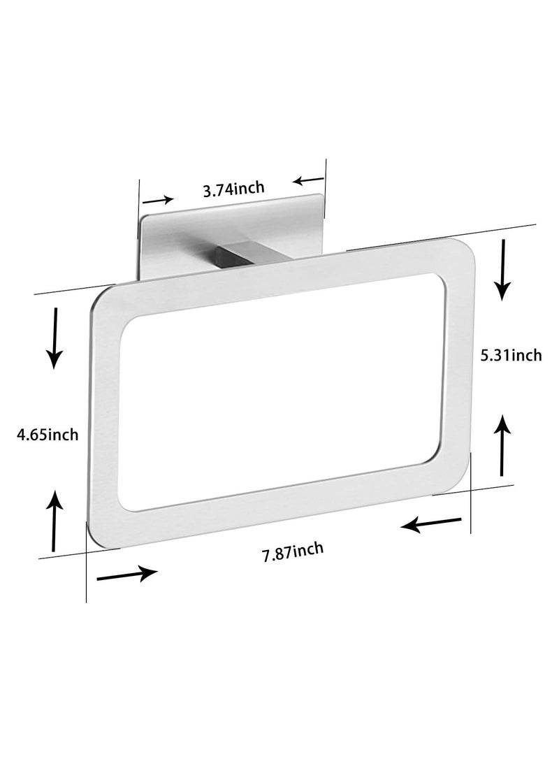SYOSI Adhesive Towel Ring, Self Adhesive Hand Towel Ring Stainless Steel Rustproof Bathroom Towel Holder Wall Mount SUS 304 Stainless Steel Matte Black, Kitchen, Bathroom Hand Towel Holder  - Image 2