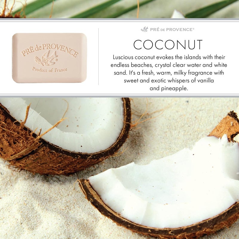 Pre de Provence Coconut Artisanal Soap Bar with Organic Shea Butter - 8.8 Ounce - Image 5