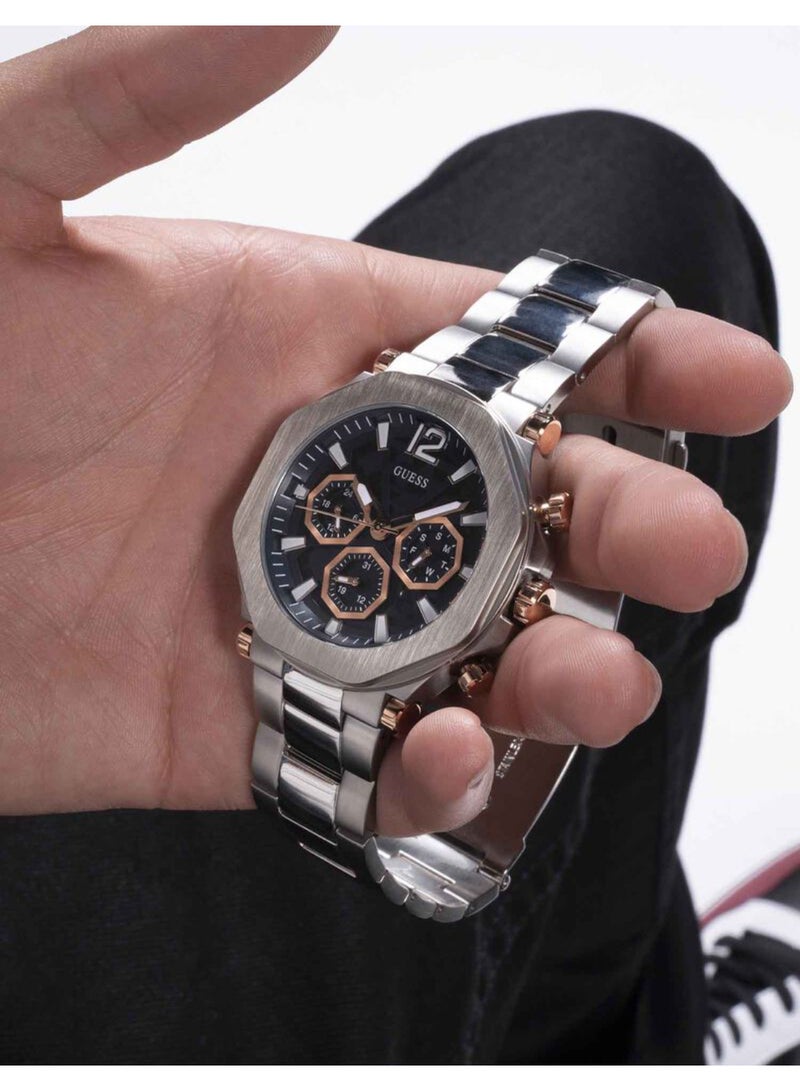 GUESS ساعة GUESS للرجال متعددة الوظائف باللون الفضي - GW0539G1 - Image 5